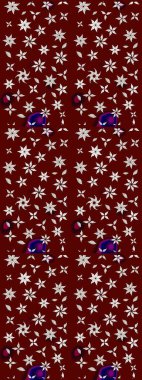 Çiçekli bahar çiçekleri. Küçük çiçekte güzel bir desen. Küçük renkli çiçekler. Moda baskıları için zarif bir şablon. Motley illüstrasyonu. Çizim.