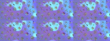 Halk tarzı. Modern çiçek arkaplanı. Parlak renkli çiçekleri ve mor renkli yaprakları olan harika bir çiçek deseni. Moda baskıları için zarif bir şablon.