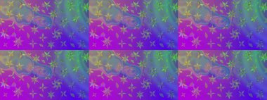 Vadinin çiçekleri mor renklerde. Çiçeksel çizim kalıbının çizimi.