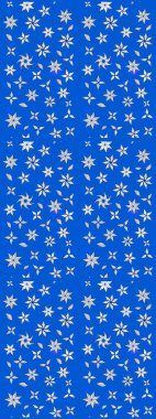 Vadinin mavi renkli çiçekleri. Soyut etnik raster çizim kalıbı. Çiçekler..