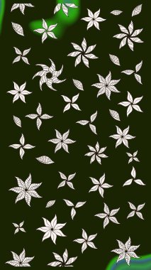 Raster çiçek desenleri çiziyor. Vadinin gri renkli çiçekleri.