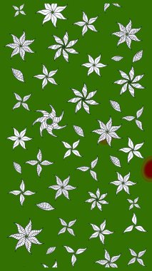 Küçük çiçekteki sevimli çiçek deseni. Raster deseni. Yumuşak, yeşil renkli yaz çiçekleri. Raster illüstrasyonu.