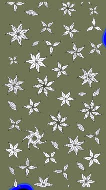 Elle çizilmiş çiçek desenli Raster çizimi. Tekstil, kumaş, ambalaj, hatıra defteri için hoş bir çiçek arkaplanı. Çocuksu tasarım. Yeşil arkaplanda.