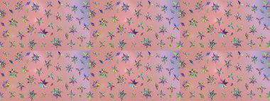 Raster illüstrasyonundaki çiçek desenli çizim. Suluboya tarzında nötr renkler üzerine çiçekler.