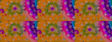 Kumaş, tekstil, duvar kağıdı baskısı için. Miles Fleur, süslü püslü bir süs. Raster illüstrasyonu. Tomurcukları papatya çiçekleri olan sevimli bir çiçek deseni. Eski usul. Taslak arkaplan.