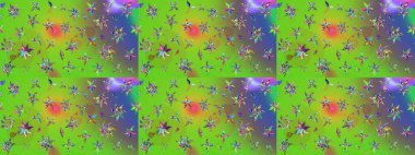 Çiçekli yeşil renkte bir çiçek deseni çiz. Suluboya tarzında yeşil renkte çiçekler.