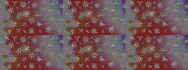 Klasik çiçek tasarımı elementleri. Raster illüstrasyonu. Kahverengi kıvırcık çiçekler kahverengi renklerde şekillenir.