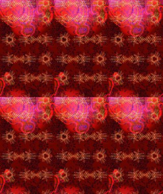 Kar tanesi süsü Raster illüstrasyonu. Kırmızı, kahverengi ve siyah renkte kar tanesi süsü. Güzel süs eşyası. Kar taneleri izole edildi.