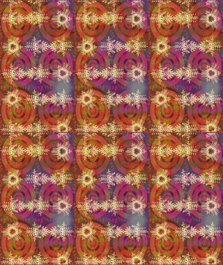 Yüzey için tekrarlanan doku, ambalaj kağıdı kahverengi, pembe ve turuncu renkli kar tanesi. Kış kar taneleri, raster arka plan.