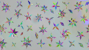 Düz Çiçek Elementleri Tasarımı. Taslak desenli, modaya uygun kumaş deseni. Şirin çiçek elementleri. Renkli Bahar Teması eskiz kalıbı. Raster illüstrasyonu.