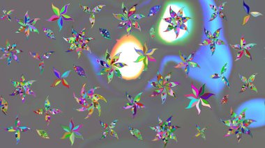 Halk tarzı. Moda baskıları için zarif bir şablon. Modern çiçek arkaplanı. Parlak renkli çiçekleri ve gri yaprakları olan muhteşem bir çiçek deseni..