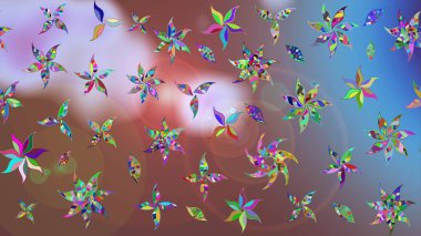 Küçük çiçekteki sevimli çiçek deseni. Kahverengi renkte çiçekler.