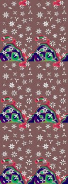 Raster Illustrasyon 'daki Çiçek Deseni' nin son moda çizimi. Kahverengi renkli çiçekler. Renkli Yaz Temalı eskiz kalıbı. Düz Çiçek Elementleri Tasarımı.