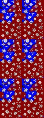 Kibarca, kırmızı renkte bahar çiçekleri. Raster illüstrasyonu. Raster çiçek desenli ve çiçekli..