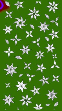 Parlak çiçekli kolaj çiçekleri yeşildir. Çiçek tasarımı için inanılmaz bir kolaj cenneti tarzı. Çiçekli zambaklar eskiz arka planı.