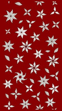 Tekstil, kumaş, kapaklar, duvar kağıtları, baskı, naylon, koleksiyon defteri, örgü, dekupaj için güzel bir eskiz. Millefleur 'lar. Küçük kırmızı çiçekli oldukça eski bir besin torbası deseni..