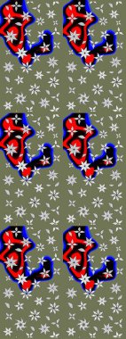 El yapımı çiçek ve bitki koleksiyonu. Raster illüstrasyonu. Eskiz stili yeşil renkler. Şirin karalamalı çiçek desenli çizim. Raster illüstrasyonu.