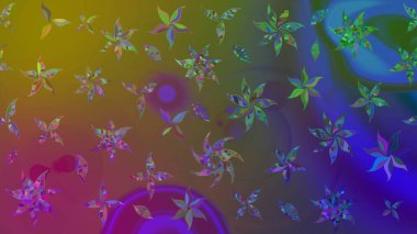 Kahverengi renkte zarif çiçekli suluboya. Raster illüstrasyonu. Renkli Bahar Teması eskiz kalıbı. Düz Çiçek Elementleri Tasarımı.