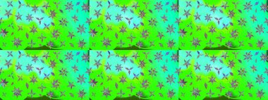 Klasik taslak çizimi. Raster çiçek izi. Raster Yumuşak kumaş deseni. Çiçek yeşili çizim deseni.