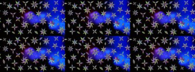 Yumuşak, bahar çiçekleri siyah renklerde. Çiçek ve yapraklı karalama şeklinde Raster çiçek deseni. Raster illüstrasyonu.