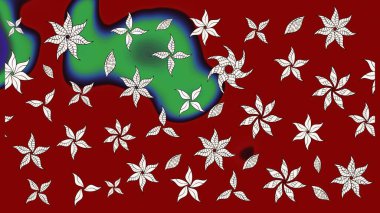 Zarif, parlak ve kırmızı çiçek desenli eskiz. Sabıka baskıları, bebek kıyafetleri, duvar kâğıtları, paket kutuları vb..