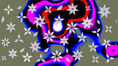 Yeşil çiçekli eskiz deseni, suluboya çiçek deseni, sevimli çiçek, duvar kağıdı, kart veya kumaş için fayanslı. Raster - stok.