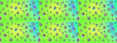 Raster illüstrasyonu. Yeşil renkli çiçekler. Çizim çiçek deseni duvar kağıdı için kullanılabilir.