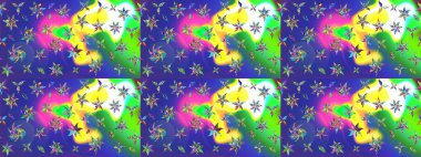 Çiçek deseni. Düz Çiçek Elementleri Tasarımı. Renkli Bahar Teması eskiz kalıbı. Raster çizimi. Güzel kumaş deseni..