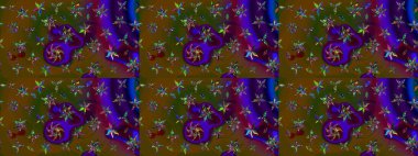 Raster çiçek desenli çiçek deseni, yapraklar, dekoratif elementler, sıçrama, lekeler, el çizimi kontur çizgileri ve Doodle çizim stili, grafik raster çizim çizimi.