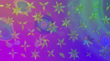 Çiçekli karalama şeklinde Raster çiçek deseni. Mor renkli çiçekler. Nazik, sevimli çiçek arkaplanı..