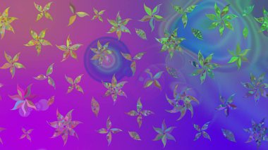 Raster illüstrasyonu. Suluboya çiçekli çiçek deseni. Mor renklerde Asya tekstili.