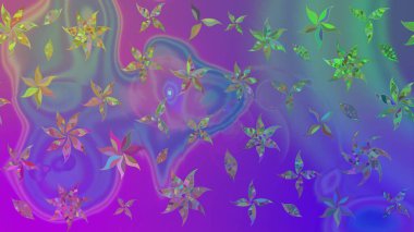 Çiçekli bahar çiçekleri. Motley illüstrasyonu. Robot resim. Moda baskıları için zarif bir şablon. Küçük renkli çiçekler. Küçük çiçekte şirin desenler.