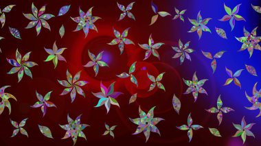 Kahverengi renkli çiçekler. Çiçekli karalama şeklinde Raster çiçek deseni. Yumuşak, yaz çiçekli arka plan.