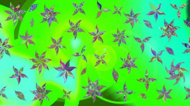 Suluboya çiçekli çiçek deseni. Yeşil renkte güzel bir tekstil. Raster illüstrasyonu.