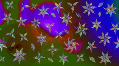 Küçük çiçekteki sevimli çiçek deseni. Raster illüstrasyonu. Güzel kumaş deseni. Güzel karalamalı çiçek deseni çiz..