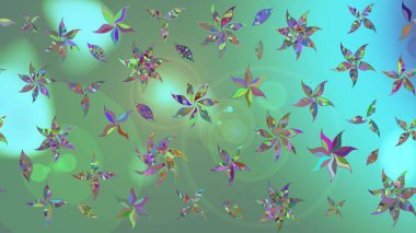 Parmak izi, kumaş, duvar kâğıdı, tekstil için raster dokusu. Renkli grunge soyut arkaplanı koloyeşil çiçeklerle süslüyor. Nakış desenli çiçek deseni..