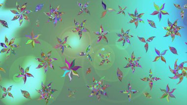 Klasik taslak çizimi. Raster çiçek izi. Çiçek yeşili çizim deseni.