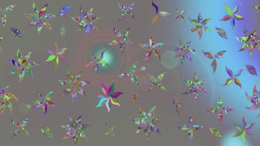 Gri renklerde. Güzel kumaş deseni. Raster illüstrasyonu. Raster illüstrasyonunda çiçek deseni çizimi.