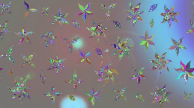 Raster deseni. Bahar çiçekleri dallı desen, gri renkler çiçekli siluet.