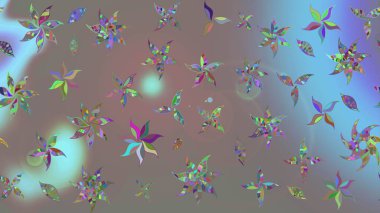 Raster illüstrasyonu. Çiçekli güzel suluboya desen. Gri renklerde.