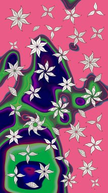 Çizim raster deseni. Çiçek arkaplan. Güzel kumaş deseni.