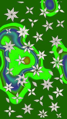 Yumuşak pamuk tasarımı. Yumuşak fayans. Paketleme, tekstil, duvar kâğıdı için çiçek eskizi. Klasik çiçek desenli. Raster taze dokusu.