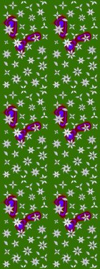 Suluboya, elle çizilmiş. Eskiz arkaplan modeli. Raster illüstrasyonu. Yeşil yapraklı yabani çiçekler.