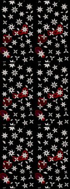 Çiçekli çiçek deseni, suluboya. Düz Çiçek Elementleri Tasarımı. Renkli Bahar Teması eskiz kalıbı. Raster illüstrasyonu. Siyah renkte çiçekler.