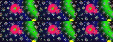 Çiçekli karalama şeklinde Raster çiçek deseni. Gri renkli çiçekler. Yumuşak, yaz çiçekli arka plan.