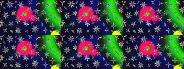 Küçük renkli çiçekler. Küçük çiçekte güzel bir desen. Moda baskıları için zarif bir şablon. Gri çiçekli bahar çiçekleri. Motley illüstrasyonu.