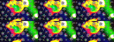 Robot resim. Raster illüstrasyonu. Küçük çiçekte sevimli çiçek deseni var..