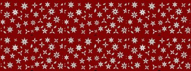 Kırmızı renkli şirin çiçek deseni. Raster Modaya uygun kumaş deseni. Renkli Bahar Teması eskiz kalıbı. Düz Çiçek Elementleri Tasarımı.