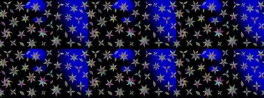 Düz Çiçek Elementleri Tasarımı. Karalama çiçeği. Zentangle soyut çiçekleri. Renkli Bahar Teması eskiz kalıbı. Raster illüstrasyonu. Şirin kumaş deseni.