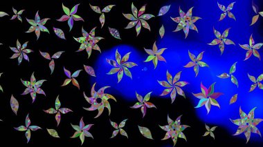 Renkli Bahar Teması eskiz kalıbı. Çocuk stili. Çiçekli eskiz arkaplanı. Düz Çiçek Elementleri Tasarımı.